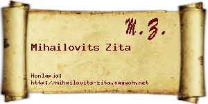 Mihailovits Zita névjegykártya